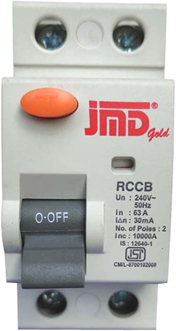 JMD GOLD Rccb Double Pole 63 AMP/30MA 240 V Residual Current Circuit Breaker ISI Mark MCB