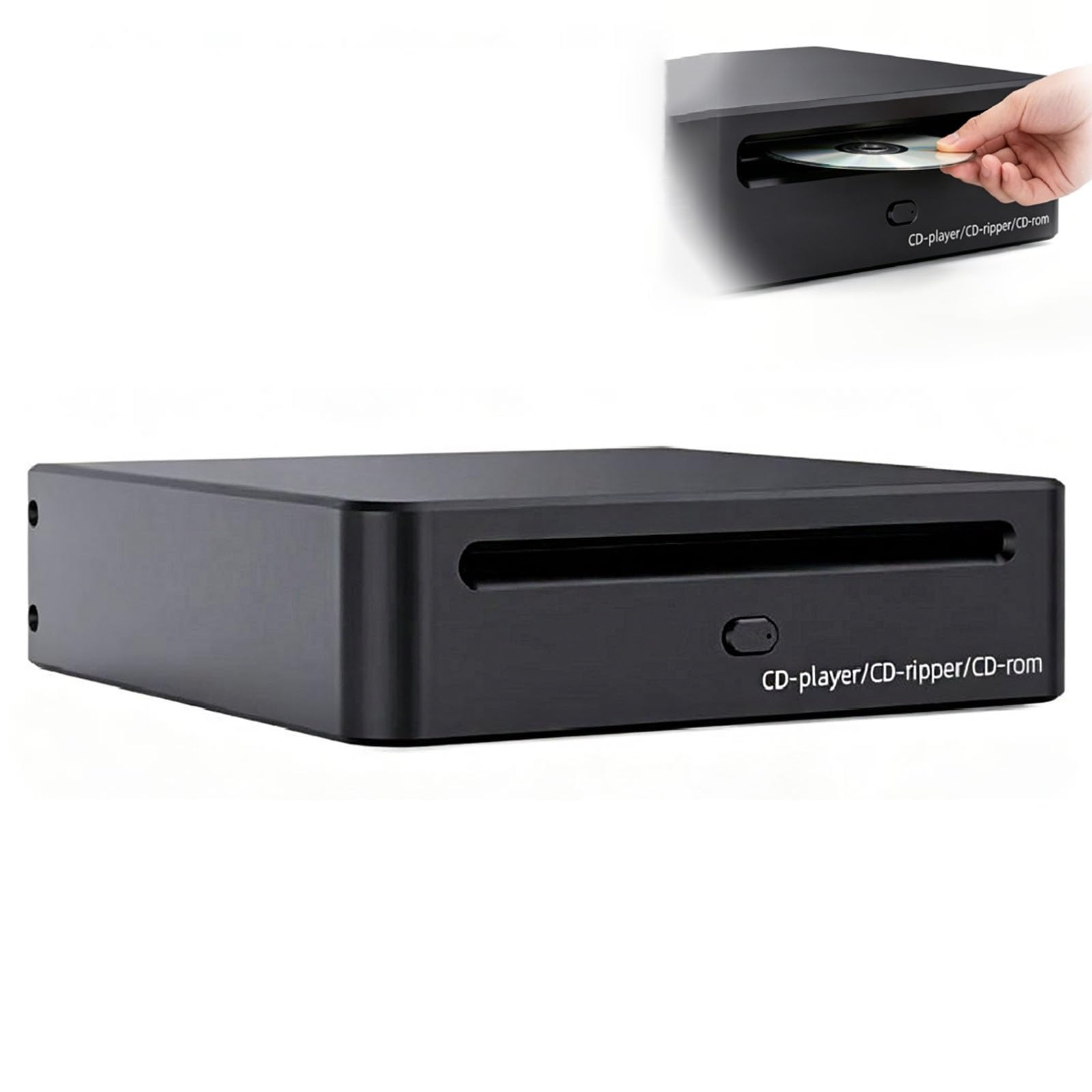 Extracteur De CD Portable, Numériseur Audio pour Systèmes Hi-FI, Transcription Automatique Haute Vitesse Au Format WAV sans Perte, Lecteur Optique Externe avec Boîtier en Aluminium CNC