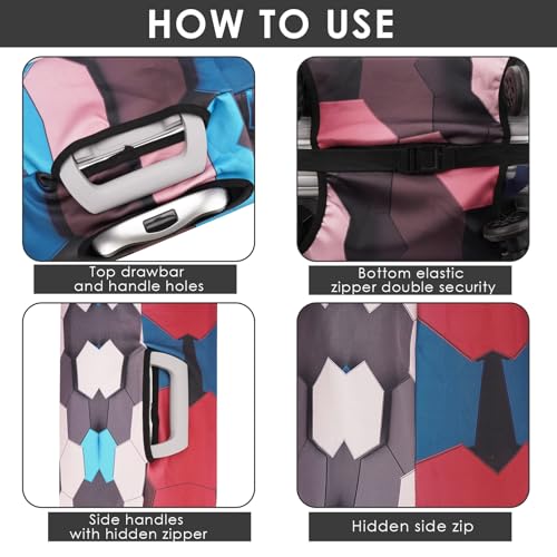 Housse de protection pour valise TSA multicolore taille L H941