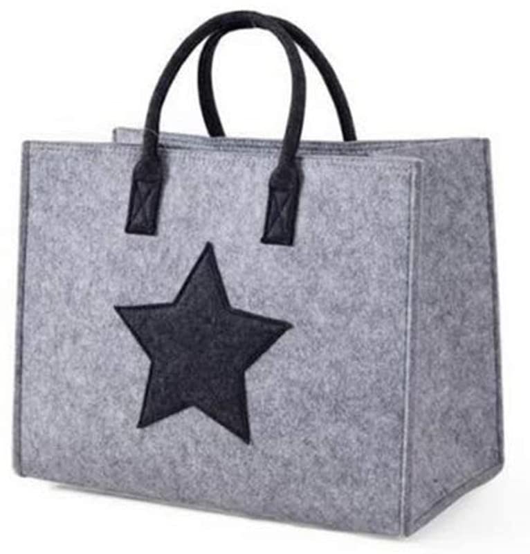 Advance Geotextiles Reusable Shopping Bag,Felt Storage Tote Utility Bag with Star and Handles,for Work Beach Travel Newspaper Magazine Toy Clothes
