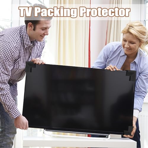 Image of 24Pcs Photo Mirror TV Frame Edge Protection Corners - Shipping Moving Corner Protector - Black