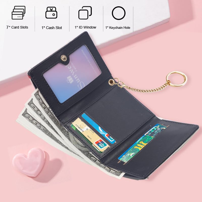 Image of Sunwel Fashion Cute Coquette Bow Wallet with Key-chain for Women Girls
