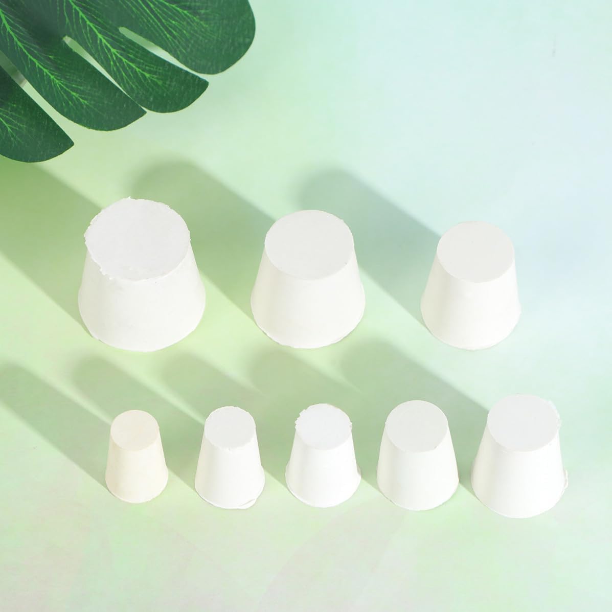Generic 16pcs White Solid Rubber Plugs High Temperature Resistant Waterproof Tube Stoppers for Lab and Industrial Use, Multi-Size Rubber Stopper Plugs for Carboy and Tube Sealing