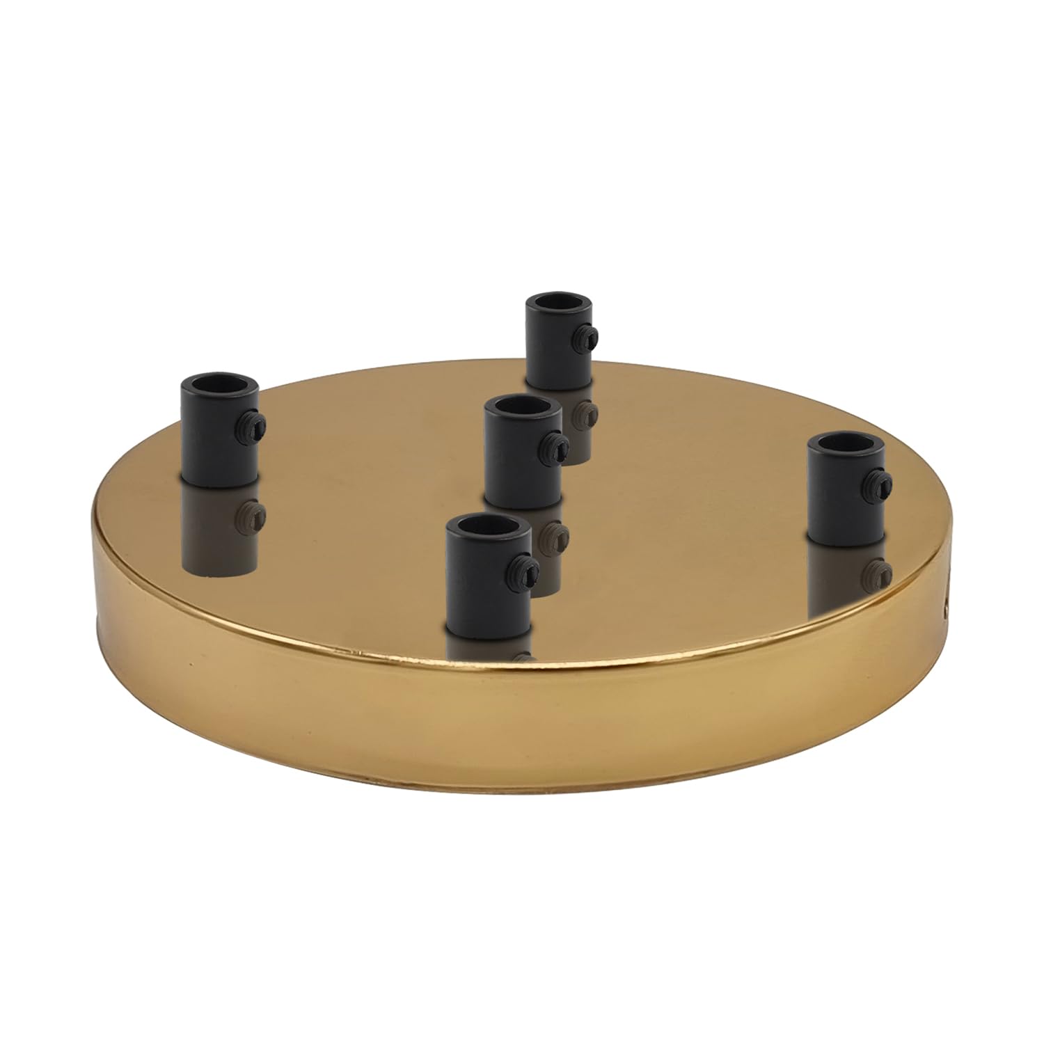 LEDSone 5 Outlet French Gold Colour Ceiling Rose Perfect for Fabric Flex Cable, 120mm Metal Ceiling Light Fitting Plate with Accessories for Ceiling and Wall Lamp (1 Pack) — image 1