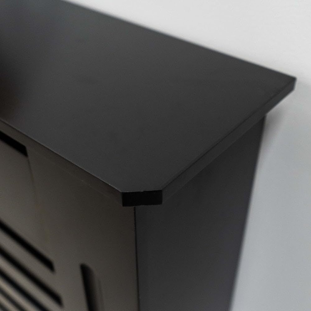 Jack Stonehouse Radiator Cover Black Paint, Over Radiator Shelf Clip On With Horizontal Slats - Image 6