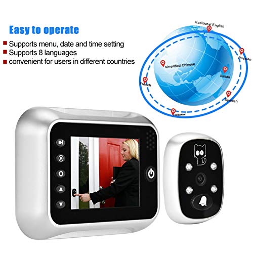 Deurbelviewer, 3,5 inch LCD digitale deurbel met 120 ° brede kijkhoek bij weinig licht, 1-32G geheugenkaart, deurviewer… - Image 7