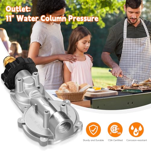 GasSaf 2 Stage Propane Regulator for RV, Generator, Camp Stove, Gas Grill, Camper, Heater - Without Propane Hose