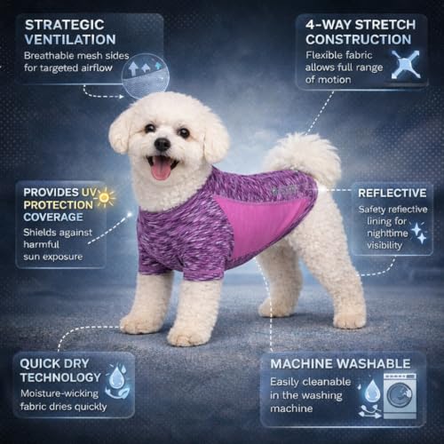 T-shirt pour chien violet PetLife Active Warf Speed extensible M - 3