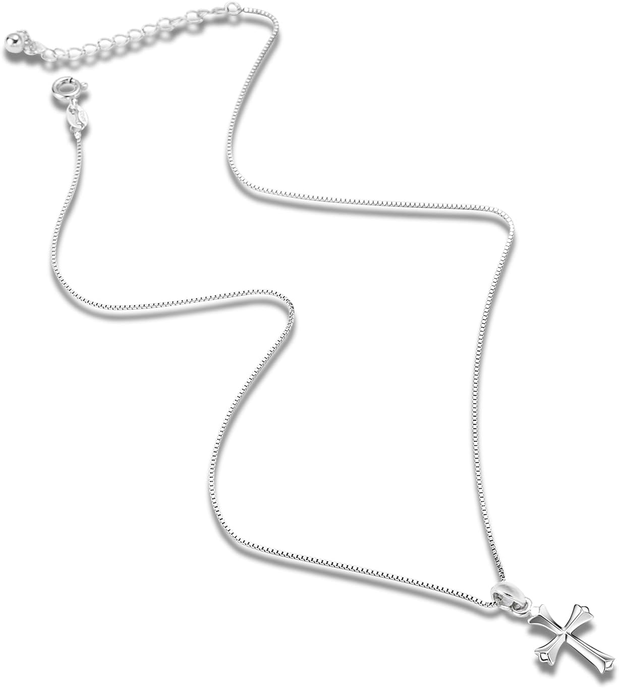 Dainty Sterling Silver Cross Necklace for Girls First Communion Gifts for Girls Confirmation Gifts for Teenage Girl Baptism Gifts for Girl - Image 2