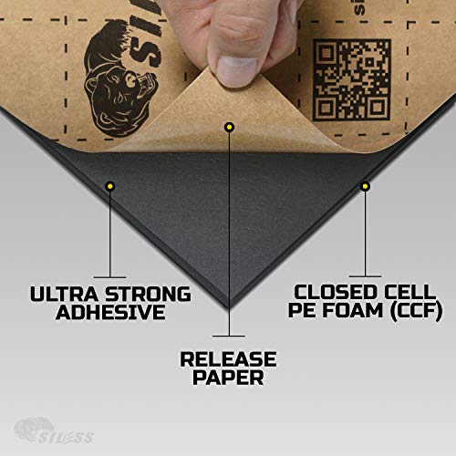 Siless Liner 157 mil 15 sqft Sound Deadening mat - Sound Deadener Mat - Car Sound Dampening Material - Sound dampener - Sound deadening Material Sound Insulation - Car Sound deadening
