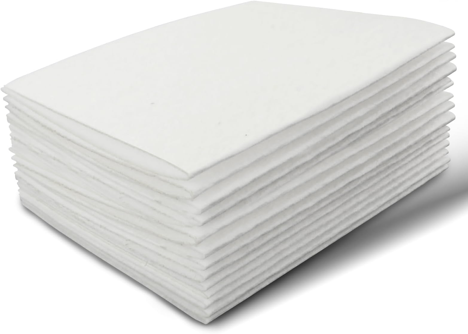 Felt Sheets Fabric, 7" x 11" Soft Felt Fabric for Crafts 10Pcs Halloween Christmas Fabrics Fall Felts for DIY and Sewing Projects (White)