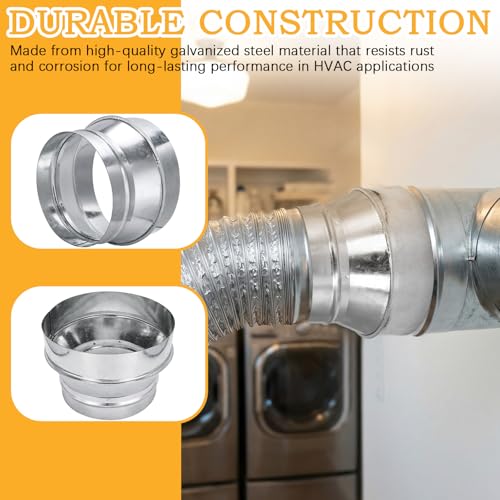 Galvanized Steel Round Duct Pipe Adapter, 7 Inch to 6 Inch Reducer for Ventilation, HVAC, Dryer Vent, Air Conditioner Fittings by VKQ - Used condition - Image 3