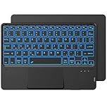 CACOE Keyboard with Touchpad,10 Inch QWERTY Wireless Keyboard, 7 Colors Illuminated Backlit keyboard, Bluetooth Keyboard for iPad/Samsung, Lenovo Tablet/Windows/iPad Pro/mini, Black
