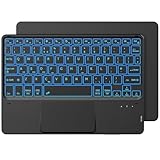 CACOE Keyboard with Touchpad,10 Inch QWERTY Wireless Keyboard, 7 Colors Illuminated Backlit keyboard, Bluetooth Keyboard for iPad/Samsung, Lenovo Tablet/Windows/iPad Pro/mini, Black