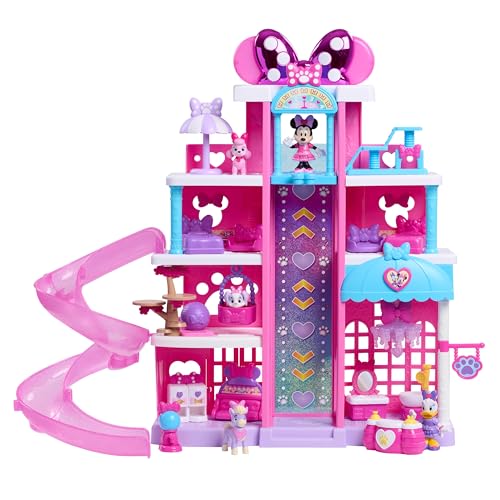 Just Play Disney Jr. Minnie Mouse Pet Hotel Playset, juego de 20 pulgadas, 23 piezas incluidas, a partir de 3 años