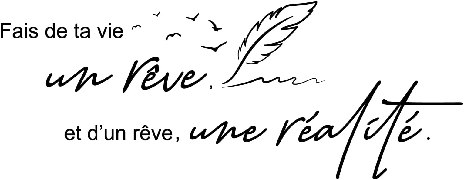 2Sets Stickers Muraux Citations Française Autocollant Mural Texte