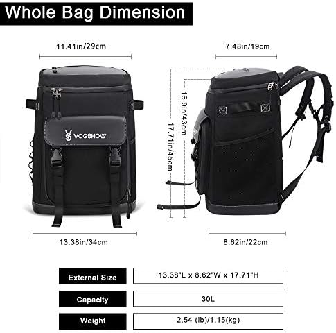 Vogshow 30L Large Cooler Backpack, Insulated Picnic Backpack Hamper Lunch Bag, Multipurpose Cool Bag Rucksack for Camping, Family Outdoor, BBQ, Shopping, Travelling, Fishing and Beach