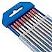 Midwest Tungsten Service TIG Welding Tungsten Electrodes 10-Pack (Red - 2% Thoriated Tungsten (WT20/EWth-2), 1/8