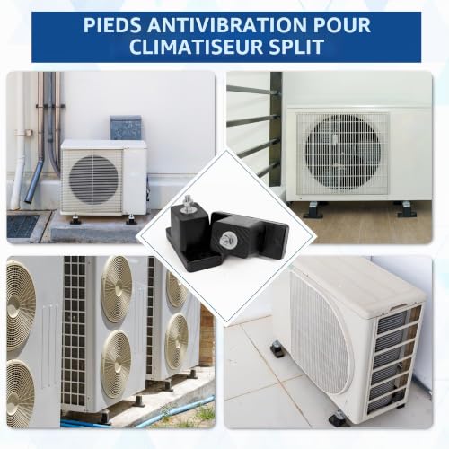 Support en caoutchouc pour climatisation anti-vibrations pour éliminer les bruits de balcon