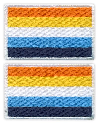 Set of Two - Patchion Gestickter Aufnäher Aroace Pride Flag - aromantic asexual - Schwarzer Klettverschluss -