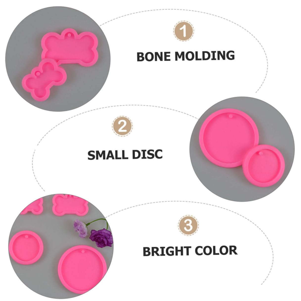 3 Set Stampo in Silicone Forma Osso Per Dolci E Portachiavi E Resistente Per Creazioni Da Te Per Regali Personalizzati 4 Pezzi*3