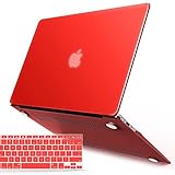 iBenzer - 2 in 1 Soft-Skin Plastic Hard Case Cover & Keyboard Cover for Macbook Air 11'' NO CD-ROM (A1370 / A1465), Red MMA11RD+1