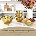 DORMIYA 5 PCS Golden Mixing Bowls, Stainless Steel Salad Bowls with Airtight Lids, Mirror Finish Nested Mixing Bowl Set with Mesh Strainer, 4 Bowl Sizes for Baking, Meal Prep, Food Serving