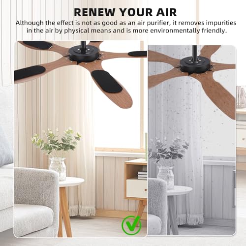 Image of 10 Pack Ceiling Fan Filters for Blades, 95% Activated Unscented Coconut Shell Carbon Filter, Ceiling Fan Air Purifier Pads for Common Household Contaminants, Unscented, Easy to Stick, Clean