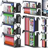 Kytok Video Game Disc Rack Tower Video Game Storage Universal for PS5/PS4/ XBOX One/Series/Nintendo Switch Game, Game Organizer Shelf Display Stand for Wall Mount/Desk/Floor with Controller Holder