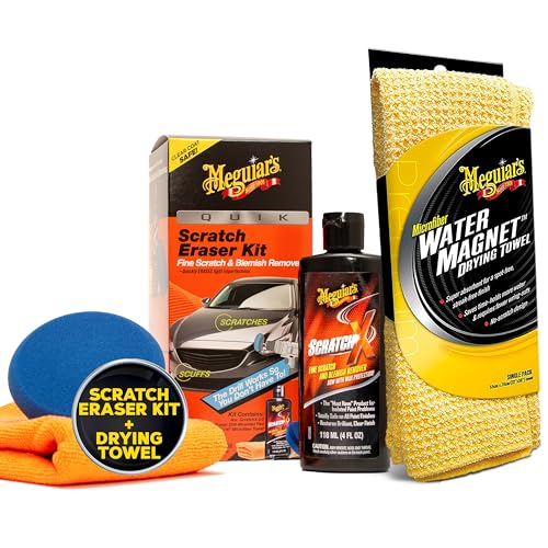 Meguiar's Quik Scratch Eraser Kit + Water Magnet Microfiber Drying