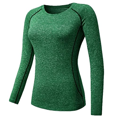 N/W Camisetas de manga para mujer, ropa casual, medias de capa térmica rápida, forro polar verde con licencia oficial de star wars silent one crew., Large