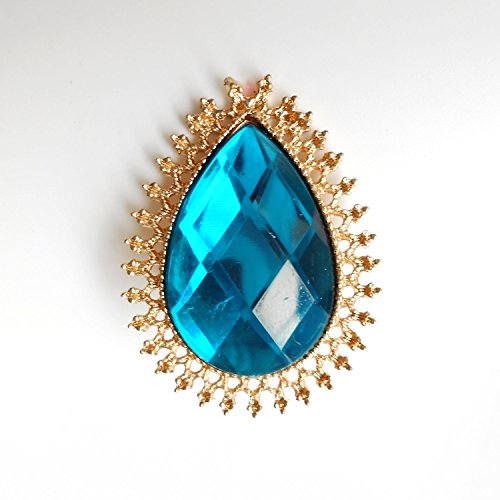 Rarelove Vintage Blue Rhinestone Alloy Metal Teardrop Brooch For Women #TOP3