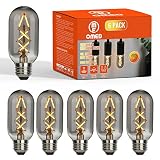 OMED T45/T14 Dimmable Vintage LED Edison Bulbs, E26 4W Antique Fishbone LED Filament Tubular Edison