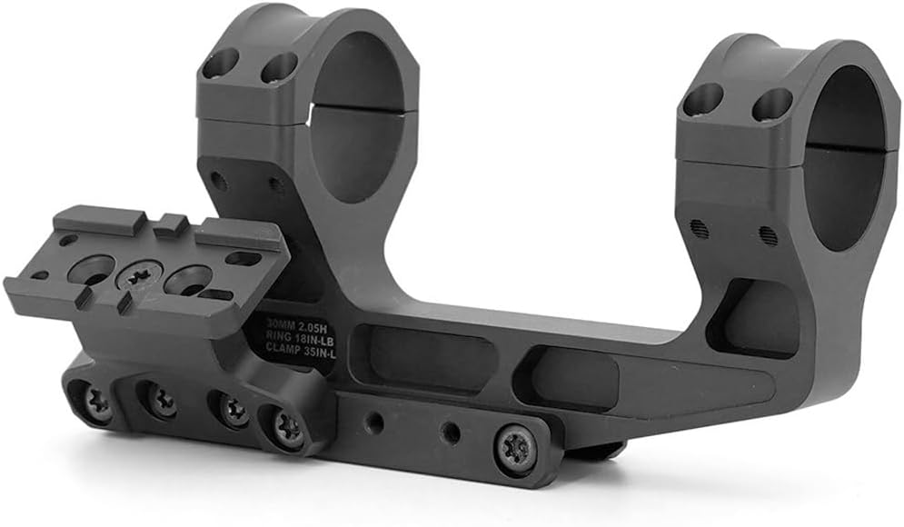 Tactical Fast LPVO Mount 2.05" Height 30mm Tube with 45 Degree Offset Mount Compatible with T01 R*R Footprint Red Dot