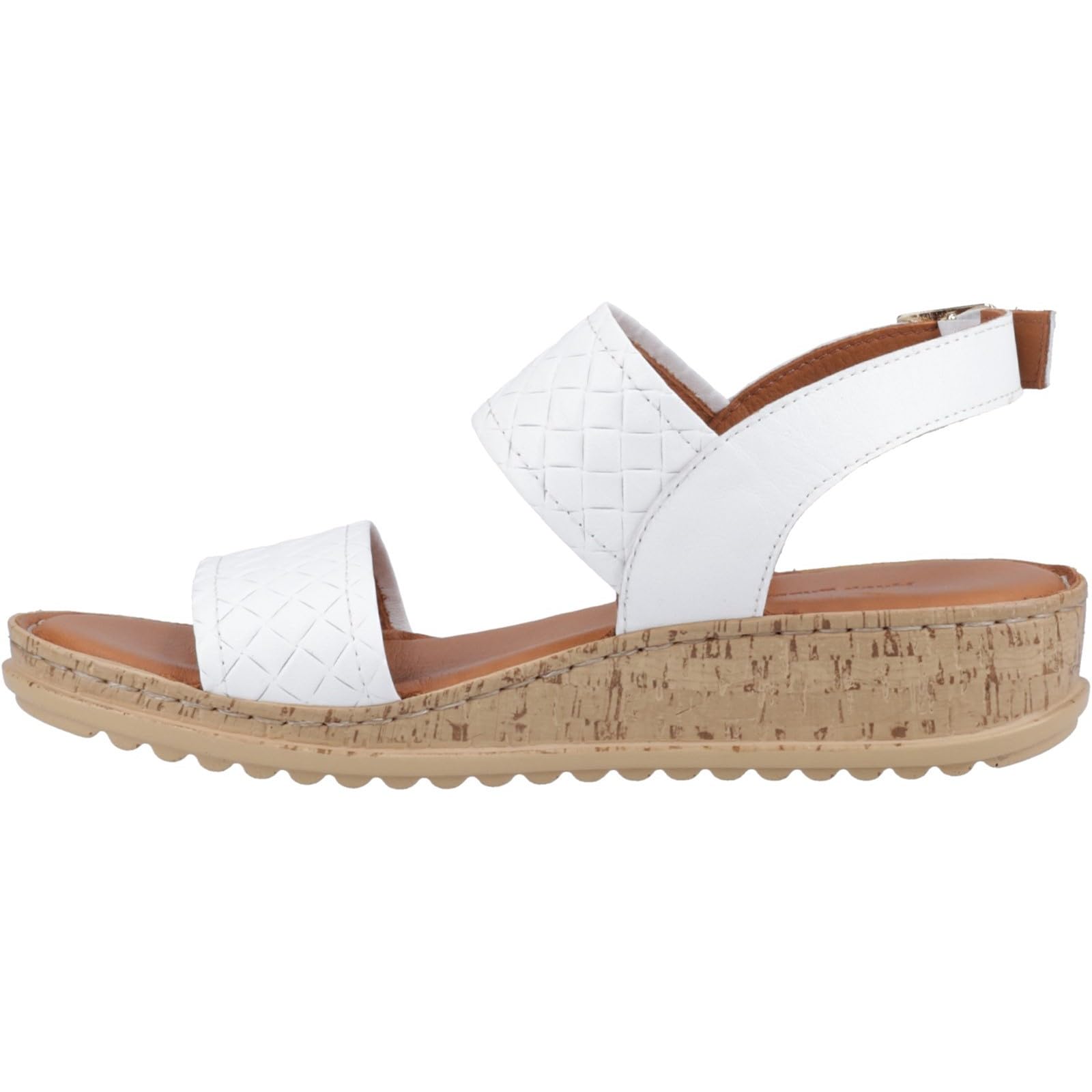 Hush Puppies Women's Ebony Woven Sandal in White | Size: 5