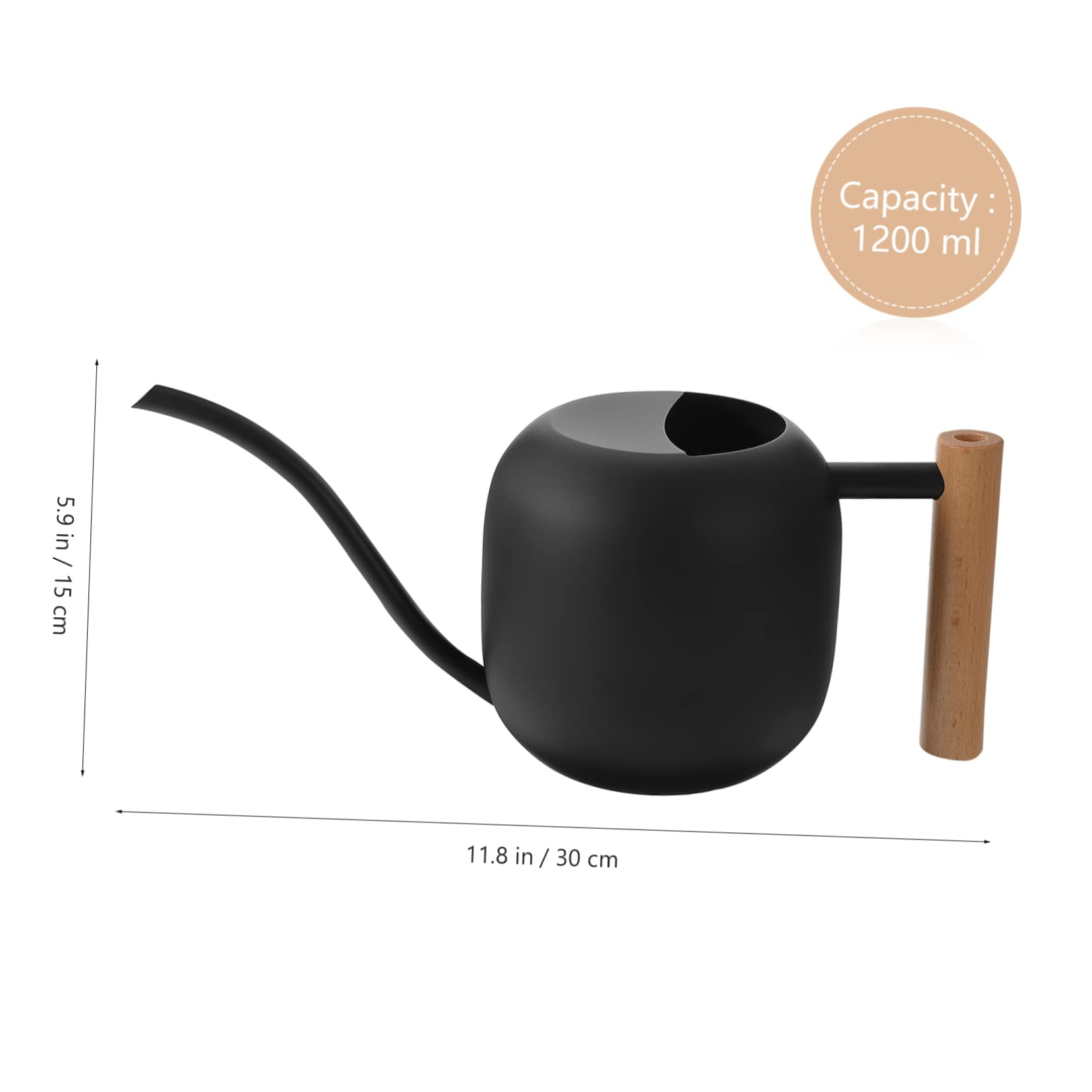 Regadera de Acero Inoxidable con Mango de Madera, Estilo Vintage para Riego en Interior y Exterior