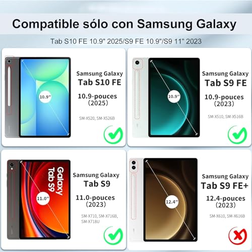 Funda teclado Samsung Galaxy Tab S10 FE con teclado Bluetooth espanol de color amarillo 2
