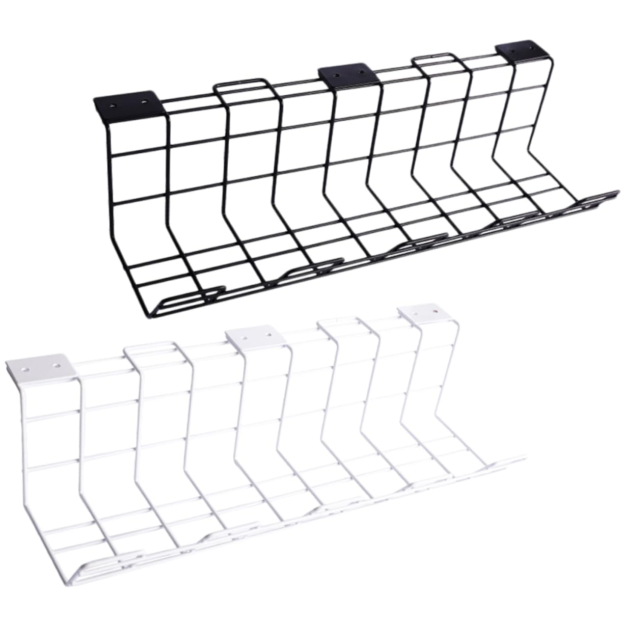 NUOBESTY 2pcs Under Desk Cable Management Tray Durable Wire Organizer for Tidy Office Home Efficient Cord Storage for Adapters USB Cables Design