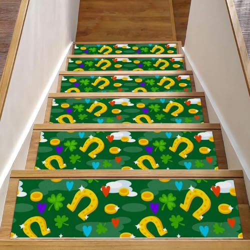 Peldaños de escalera tréboles arcoíris tranquilidad para tu hogar 2