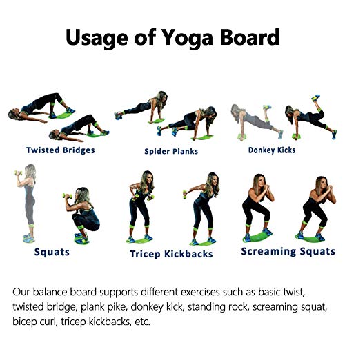 Emais Balance Board With Resistance Bands - Fitness Board For Adults – The Abs Legs Core Workout Yoga Board - Ideal For Core Workout, Dancers, Ballet, Ankle Workouts, Balancing Exercises - Gym Sports #TOP4