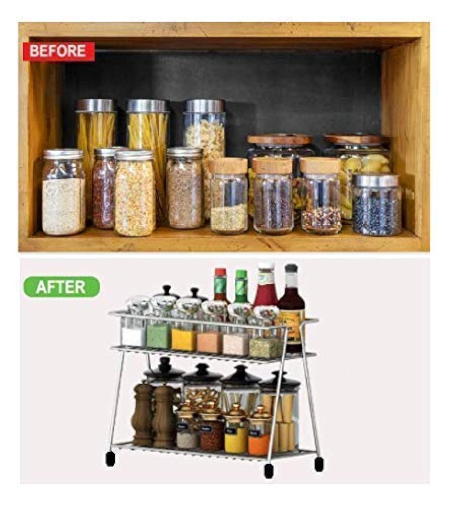 Heavy Stainless Steel 2-Layer Corner Storage Rack