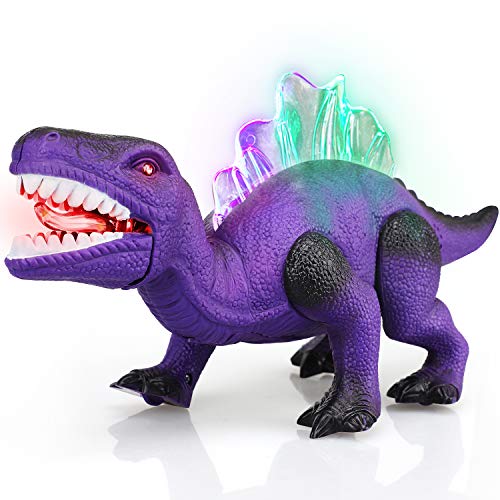 STEAM Life Walking Dinosaur Toy - Robot Dinosaur Toy Walks, Mouth Moves, Roars and Lights Up - Robot Toys for Kids 3-5 Electronic Dino Toy for Boys and Girls 3 4 5 6 7 Year Old (Purple)