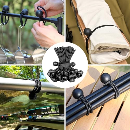 Obidodi Spanngummis mit Kugel 10 cm, 30 Stück Planenspanner, Robuste Gummispanner Zeltgummis für Campingzelten Banner Überdachungen Planen Zelt