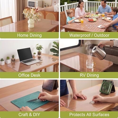 Nappe de table en PVC mat pour repas de salle à manger sereins