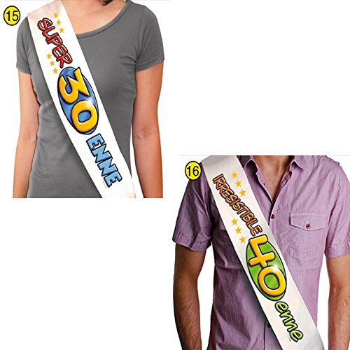 Faja de cumpleaños para hombre y mujer, 30 o 40 años, ideal como regalo para fiestas Faja de cumpleaños para hombre y mujer, 30 o 40 años, ideal como regalo para fiestas