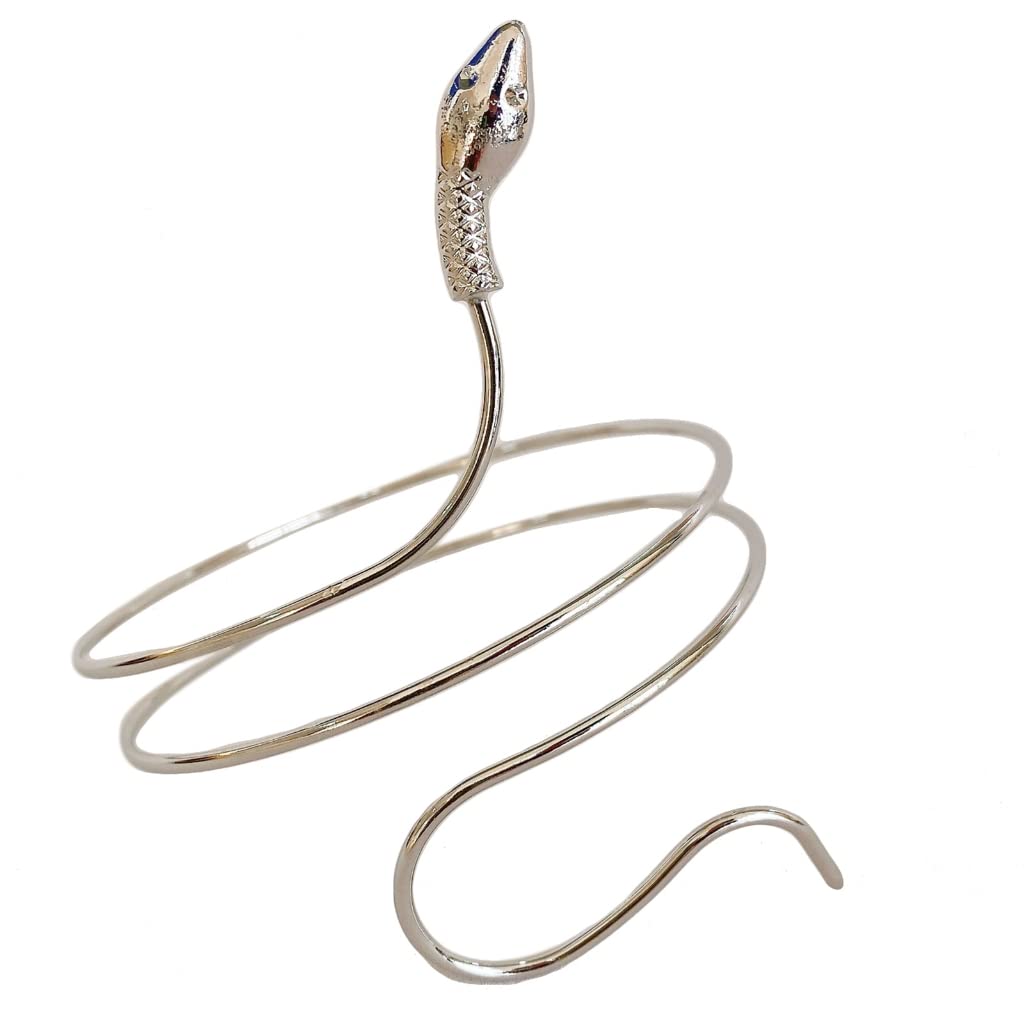 Sodeber Women's Silver S Snake Arm Cuff For Armlet Bangle For Girls And Punk Snake Jewelry Upper Jewelry For Silver And Gold