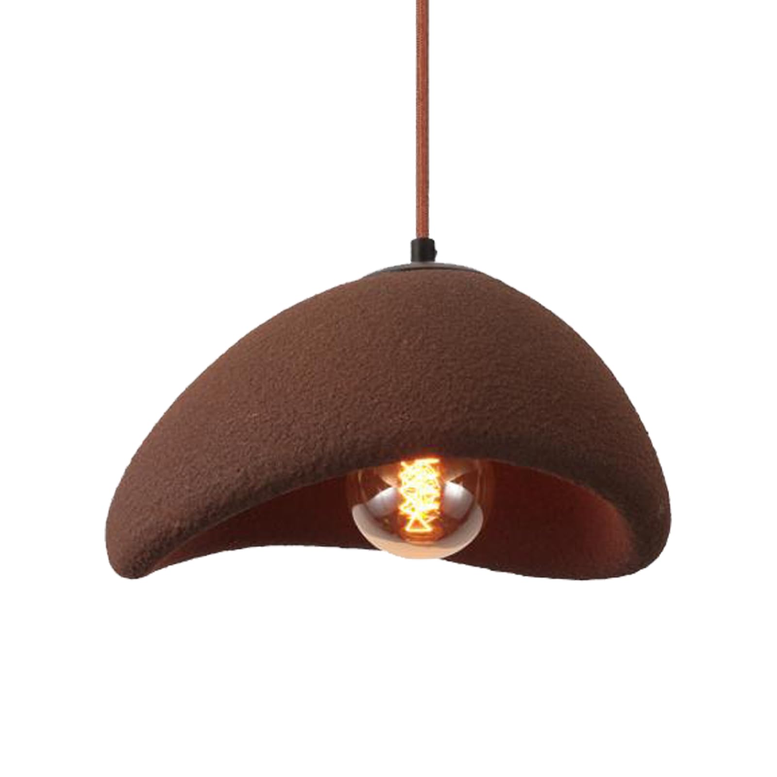 TOKTOP Vintage Creativity Pendant Light, Imitation Cement Lampshade Chandelier E27 Brown Hanging Lamp for Living Room, Kitchen, Dining Room, Bedroom, 30 cm
