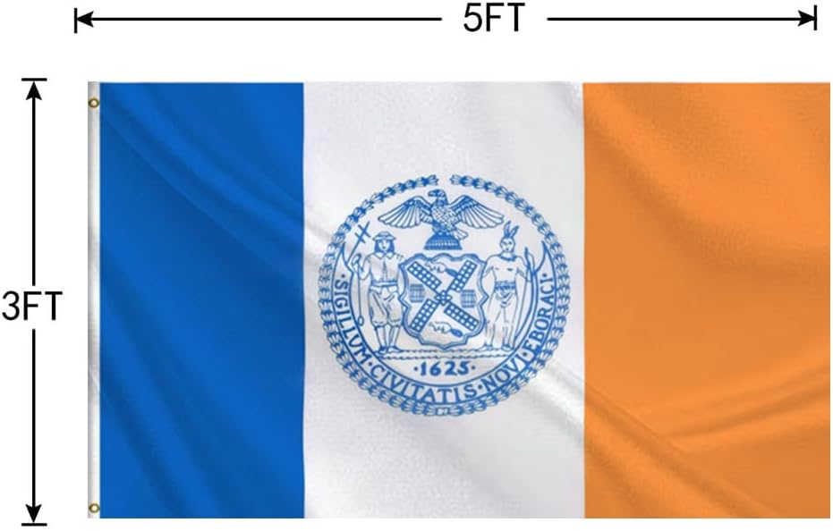 New York City Flag 3x5FT,Heavy Duty 100D Polyester Flag, Vivid Colors,Flags Banners with 2 Brass Grommets for Indoor Outdoor. (New York, 3x5ft) - Image 2