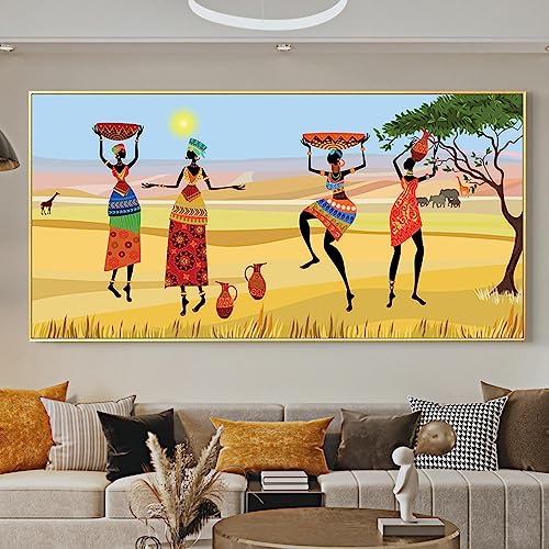 Toile art mural dame africaine pour une décoration de la maison style nordique