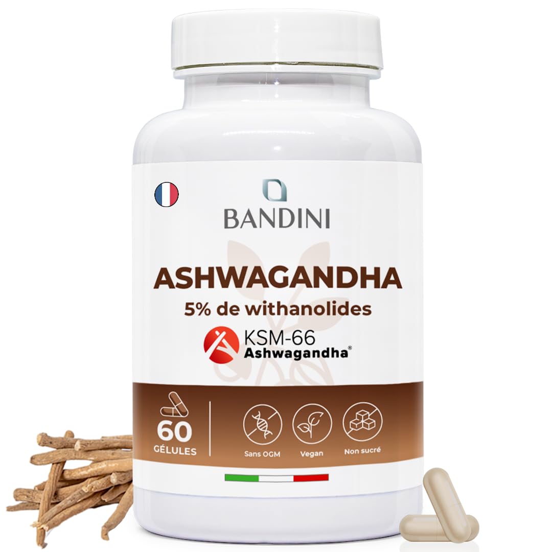 Complément Alimentaire Ashwagandha KSM-66® Bandini 180 Comprimés - Anti-stress Ayurvédique, Neuf